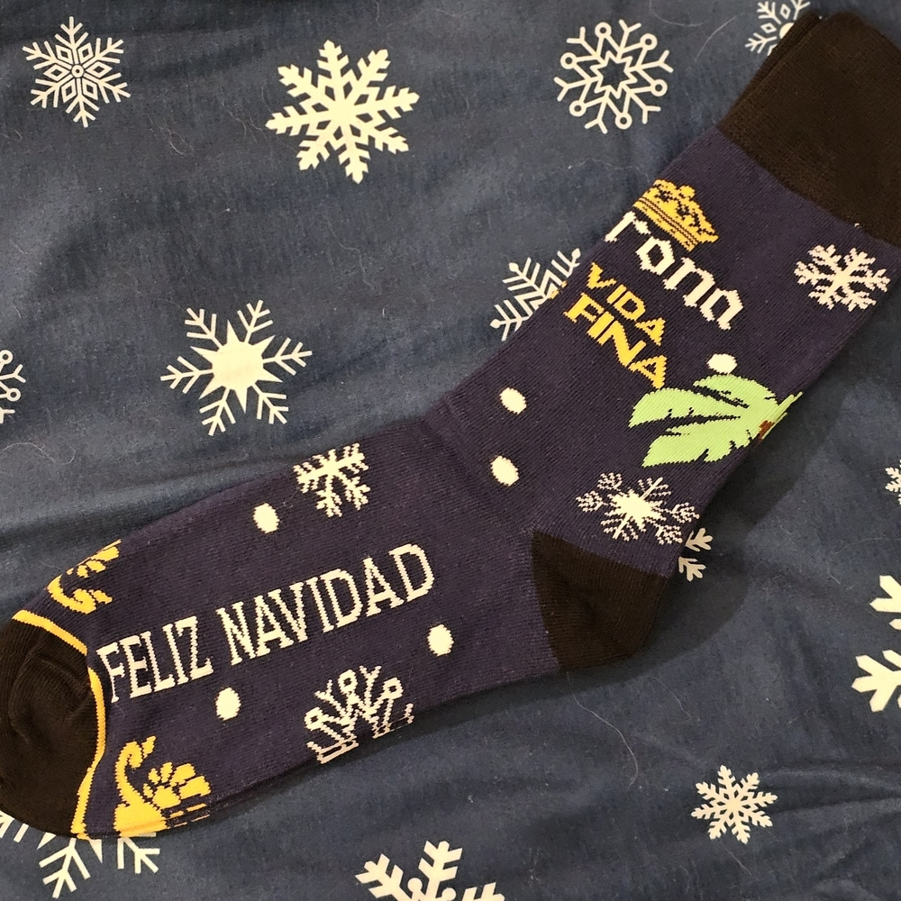 Corona Holiday Men's Socks - Blue and Brown